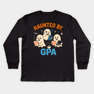 Haunted Pizza Maker Funny Halloween Ghost Pizza Gift Kids Long Sleeve T-Shirt