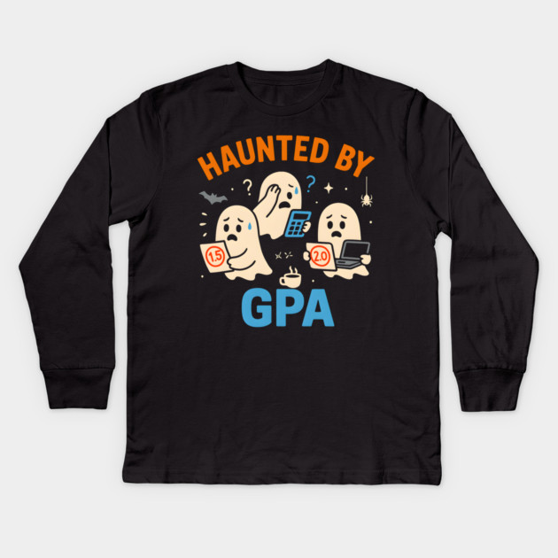 Haunted Pizza Maker Funny Halloween Ghost Pizza Gift Kids Long Sleeve T-Shirt by MakerMind8.2