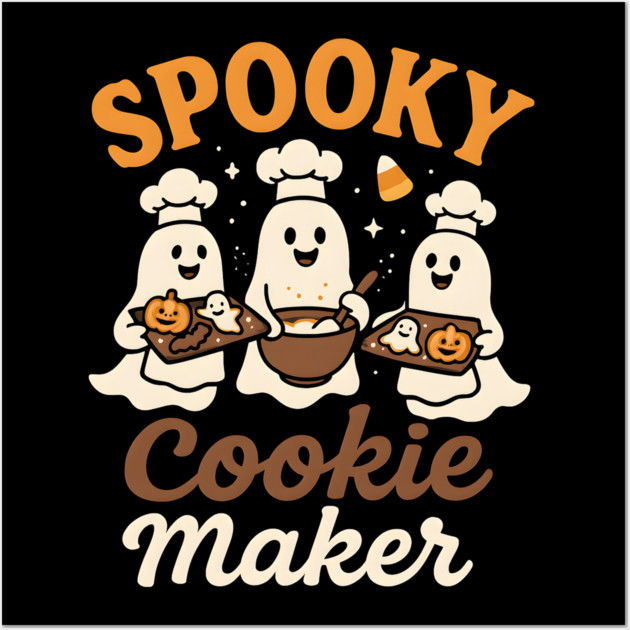 Spooky Cookie Maker Funny Halloween Ghost Baking Gift Wall Art by MakerMind8.2
