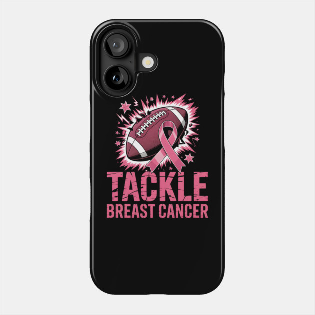 Tackle Breast Cancer Football Awareness Phone Case by norhando