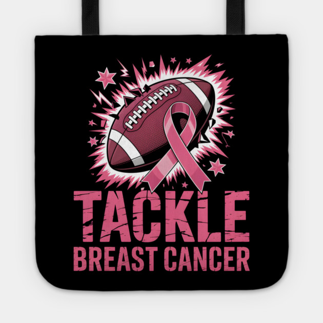 Tackle Breast Cancer Football Awareness Tote by norhando