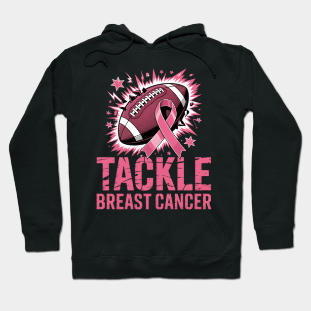 Tackle Breast Cancer Football Awareness Hoodie by norhando
