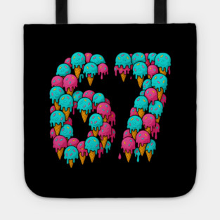 67 Icecream Meme Funny Six Seven Gen Alpha Tote