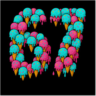 67 Icecream Meme Funny Six Seven Gen Alpha Posters and Art