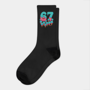 67 Icecream Meme Funny Six Seven Gen Alpha Socks