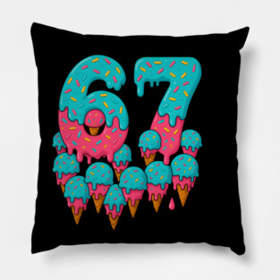67 Icecream Meme Funny Six Seven Gen Alpha Pillow