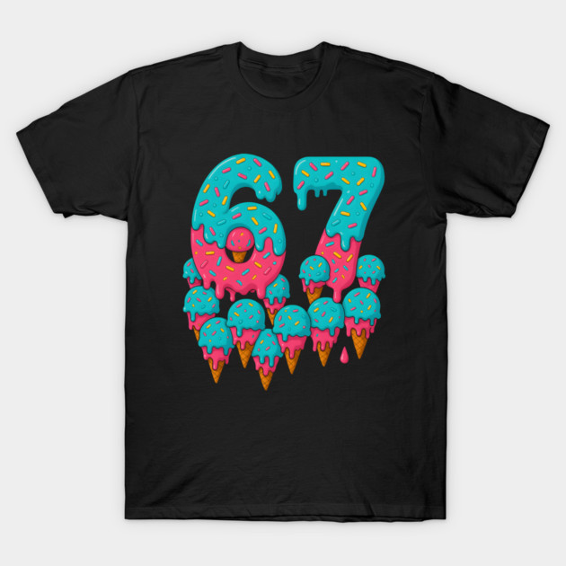 67 Icecream Meme Funny Six Seven Gen Alpha T-Shirt by logiamerch