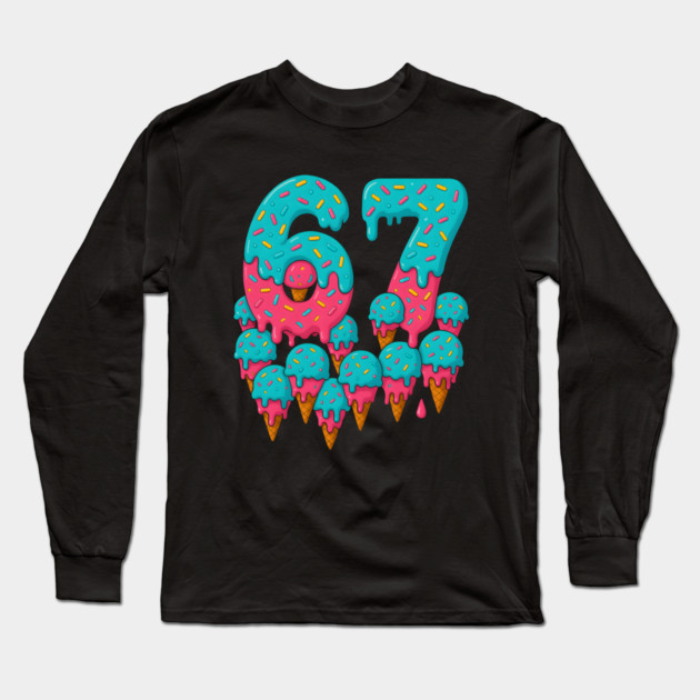 67 Icecream Meme Funny Six Seven Gen Alpha Long Sleeve T-Shirt by logiamerch