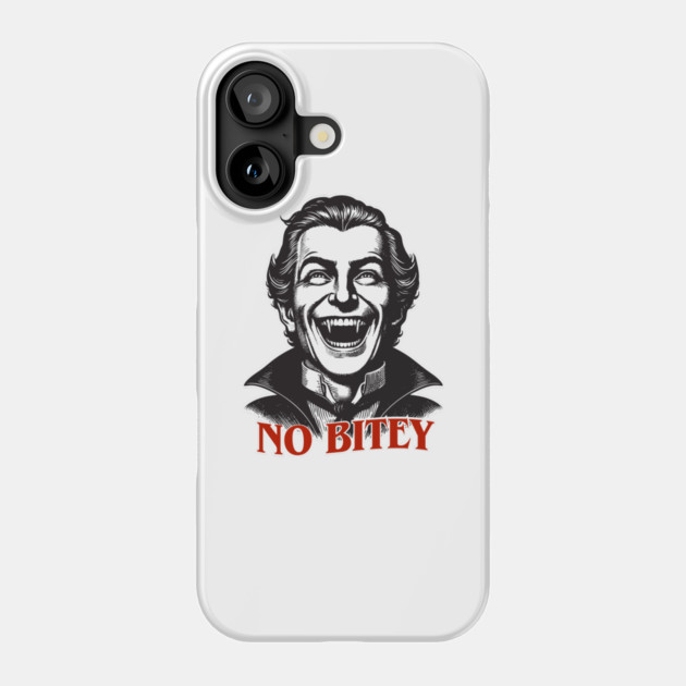 No Bitey – Funny Vintage Dracula Vampire Halloween Design Phone Case by Butter Creative