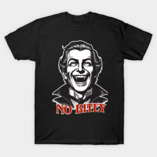 No Bitey – Funny Vintage Dracula Vampire Halloween Design T-Shirt