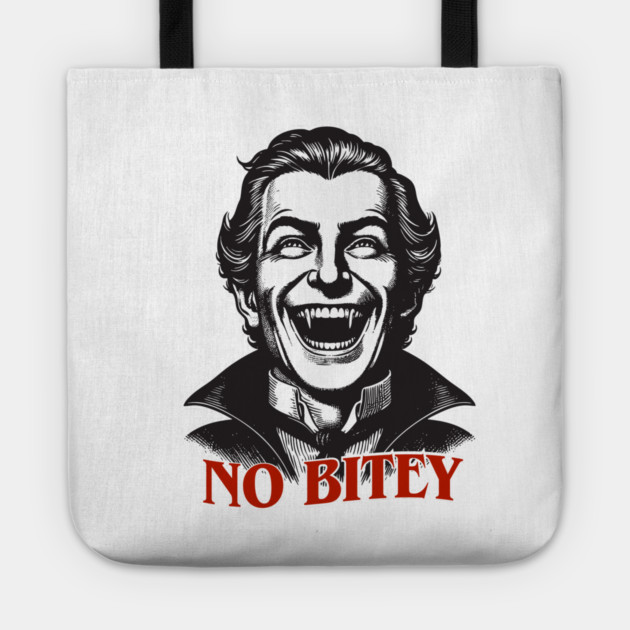 No Bitey – Funny Vintage Dracula Vampire Halloween Design Tote by Butter Creative
