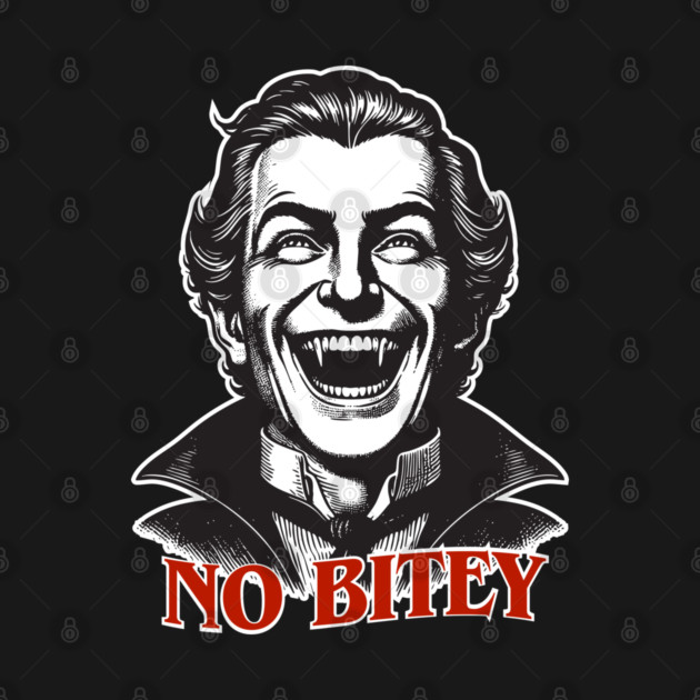 No Bitey – Funny Vintage Dracula Vampire Halloween Design by Butter Creative