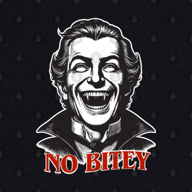 No Bitey – Funny Vintage Dracula Vampire Halloween Design by Butter Creative