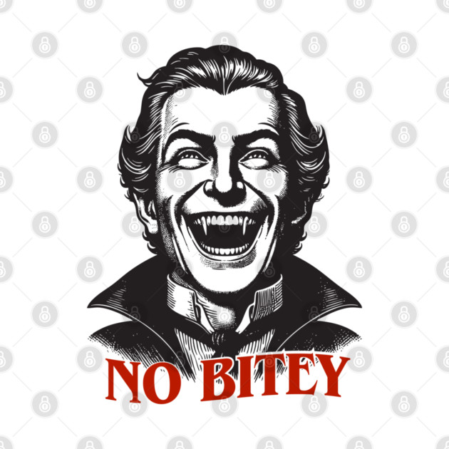 No Bitey – Funny Vintage Dracula Vampire Halloween Design by Butter Creative