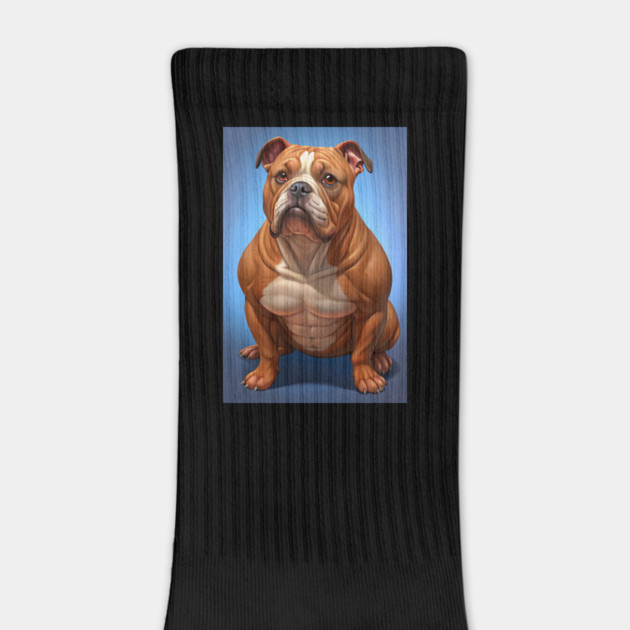 Funny Muscular Bulldog Cartoon – Strong and Wrinkly Dog Art for Dog Lovers and Pet Humor Fans by IamActiveDog