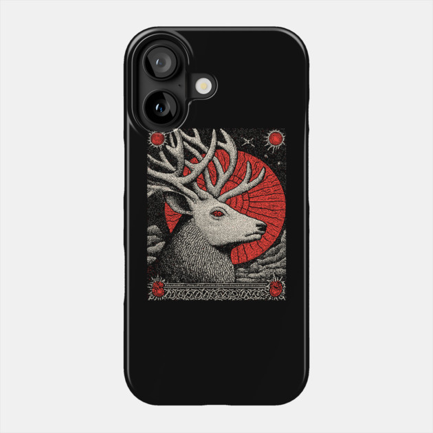 Mythical Stag Tarot Card | Pagan Horned God Cernunnos Phone Case by TuncGK