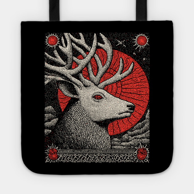 Mythical Stag Tarot Card | Pagan Horned God Cernunnos Tote by TuncGK