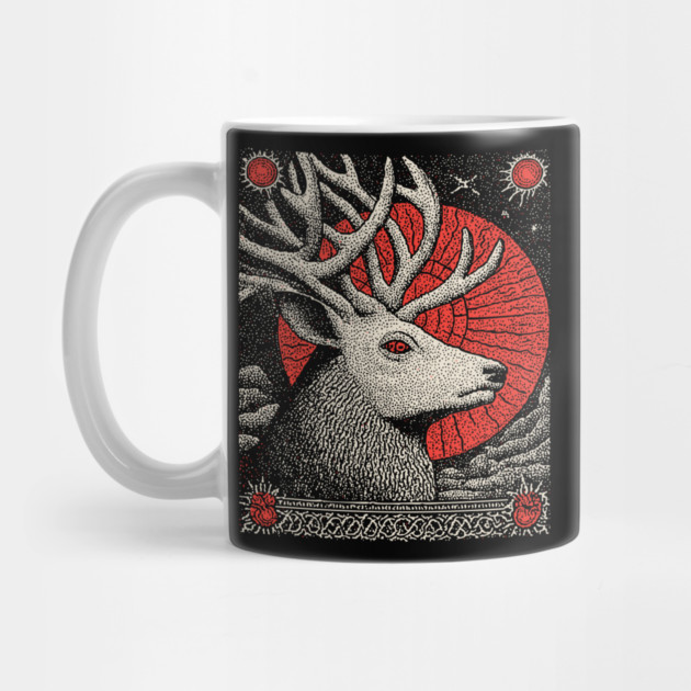 Mythical Stag Tarot Card | Pagan Horned God Cernunnos by TuncGK