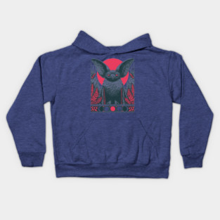 Gothic Bat Heraldic Crest | Nocturnal Vampire Grimoire Kids Hoodie
