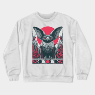 Gothic Bat Heraldic Crest | Nocturnal Vampire Grimoire Crewneck Sweatshirt