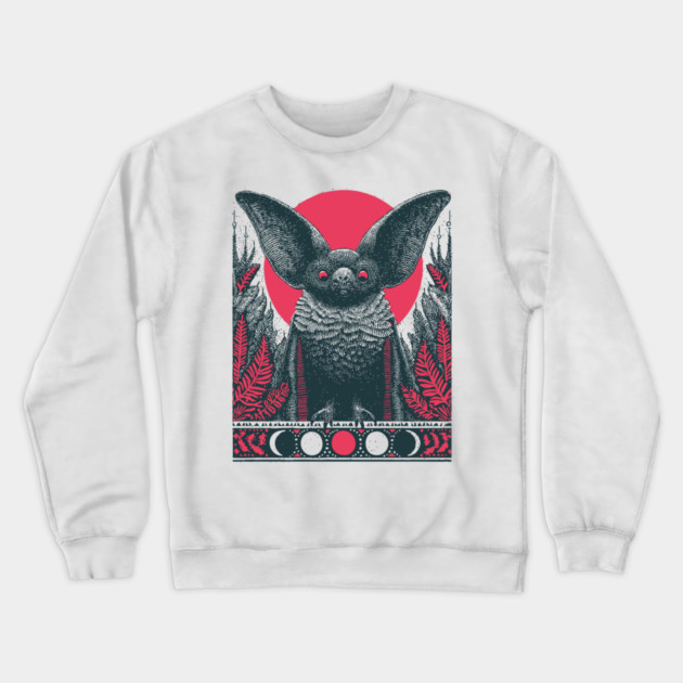 Gothic Bat Heraldic Crest | Nocturnal Vampire Grimoire Crewneck Sweatshirt by TuncGK