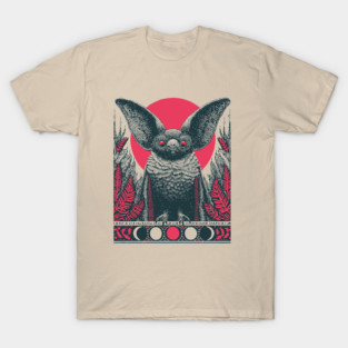 Gothic Bat Heraldic Crest | Nocturnal Vampire Grimoire T-Shirt