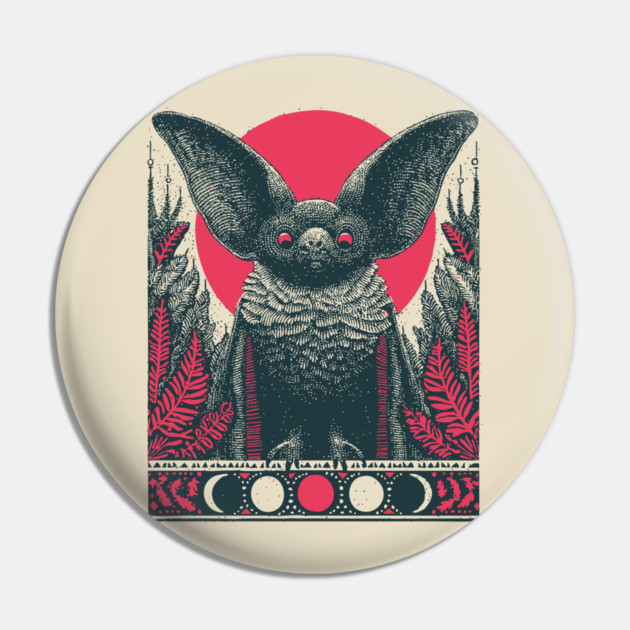 Gothic Bat Heraldic Crest | Nocturnal Vampire Grimoire Pin by TuncGK