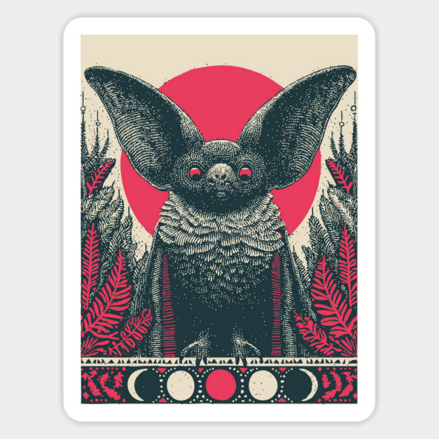 Gothic Bat Heraldic Crest | Nocturnal Vampire Grimoire Magnet by TuncGK