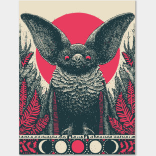 Gothic Bat Heraldic Crest | Nocturnal Vampire Grimoire Posters and Art