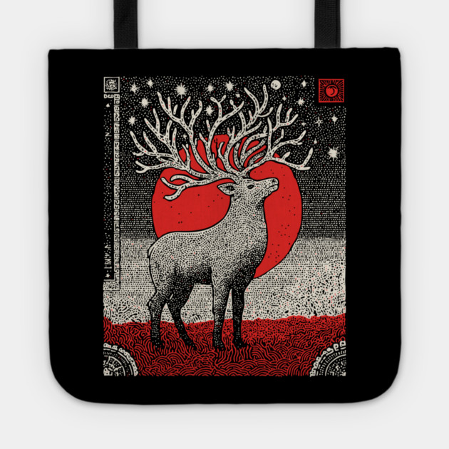 Pagan Horned God Stag | Wiccan Cernunnos Forest King Tote by TuncGK