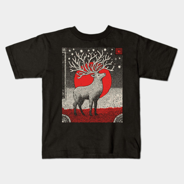Pagan Horned God Stag | Wiccan Cernunnos Forest King Kids T-Shirt by TuncGK