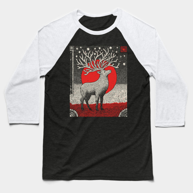 Pagan Horned God Stag | Wiccan Cernunnos Forest King Baseball T-Shirt by TuncGK