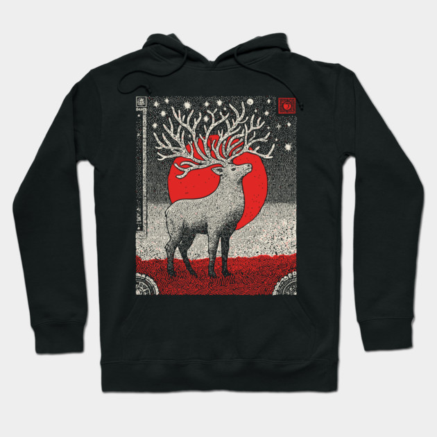 Pagan Horned God Stag | Wiccan Cernunnos Forest King Hoodie by TuncGK