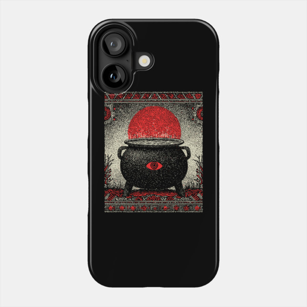 Witch's Cauldron Tarot Card | Wiccan All-Seeing Eye Spell Phone Case by TuncGK