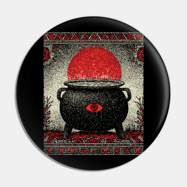 Witch's Cauldron Tarot Card | Wiccan All-Seeing Eye Spell Pin by TuncGK