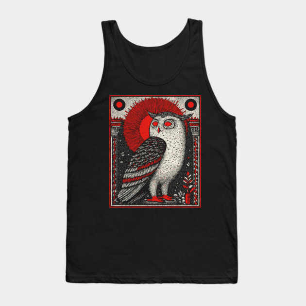 Supernatural Owl Omen | Gothic Harbinger Witchy Art Tank Top by TuncGK