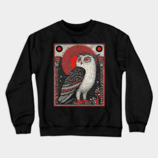 Supernatural Owl Omen | Gothic Harbinger Witchy Art Crewneck Sweatshirt