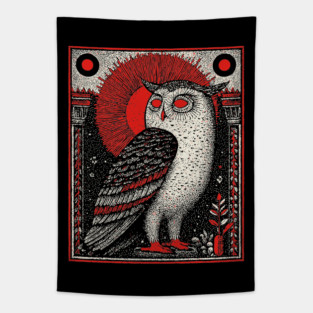 Supernatural Owl Omen | Gothic Harbinger Witchy Art Tapestry