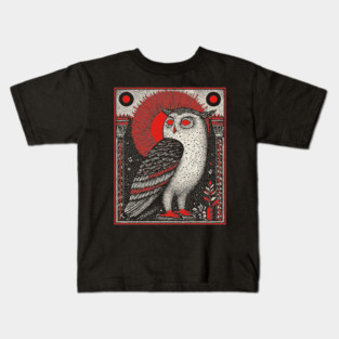 Supernatural Owl Omen | Gothic Harbinger Witchy Art Kids T-Shirt