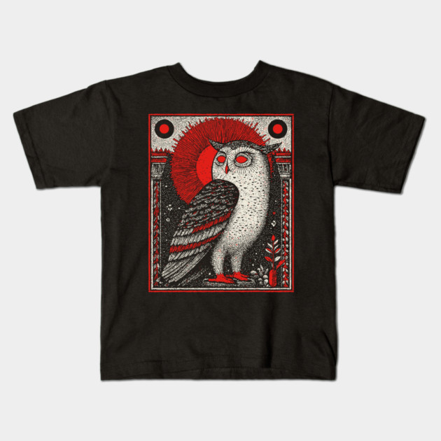 Supernatural Owl Omen | Gothic Harbinger Witchy Art Kids T-Shirt by TuncGK