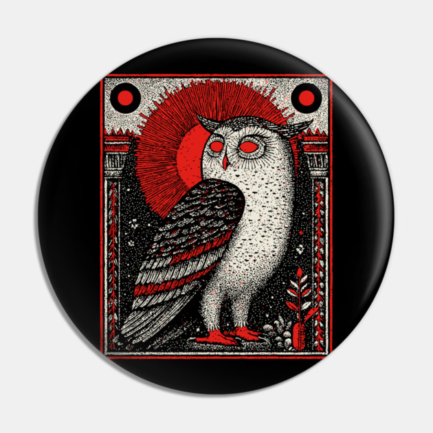 Supernatural Owl Omen | Gothic Harbinger Witchy Art Pin by TuncGK