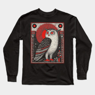 Supernatural Owl Omen | Gothic Harbinger Witchy Art Long Sleeve T-Shirt