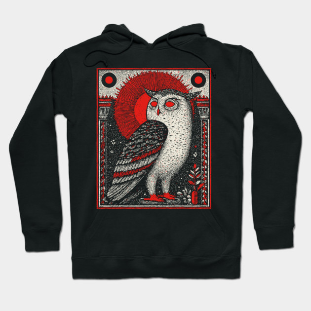 Supernatural Owl Omen | Gothic Harbinger Witchy Art Hoodie by TuncGK