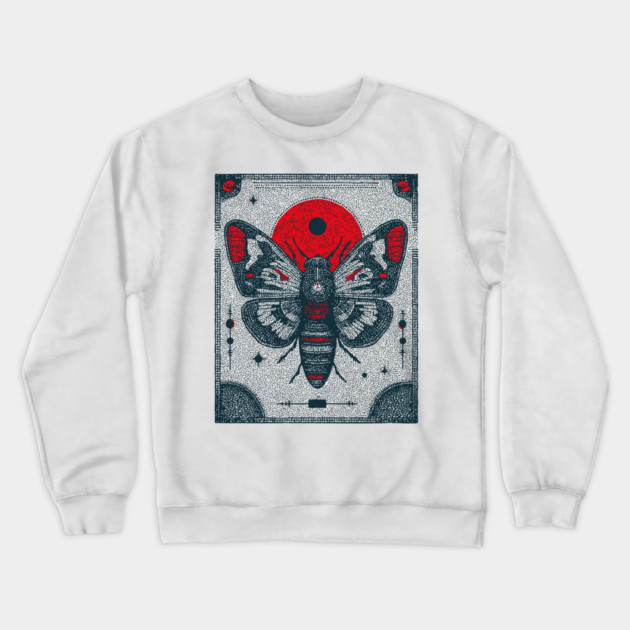 Ornate Cicada Tarot Card | Witchcore Divination Oracle Crewneck Sweatshirt by TuncGK