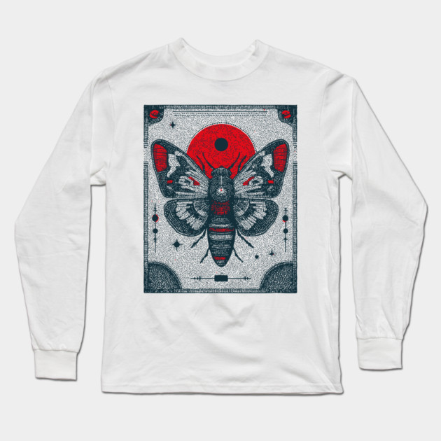 Ornate Cicada Tarot Card | Witchcore Divination Oracle Long Sleeve T-Shirt by TuncGK