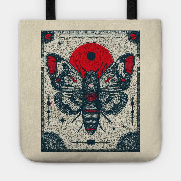 Ornate Cicada Tarot Card | Witchcore Divination Oracle Tote by TuncGK