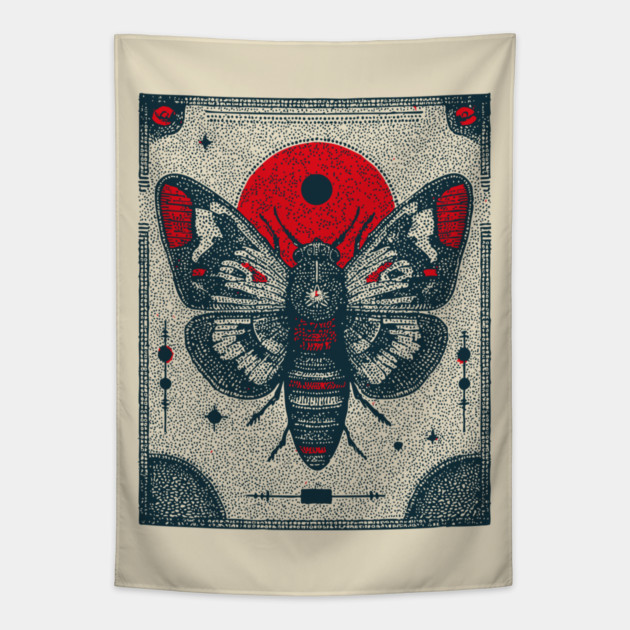 Ornate Cicada Tarot Card | Witchcore Divination Oracle Tapestry by TuncGK