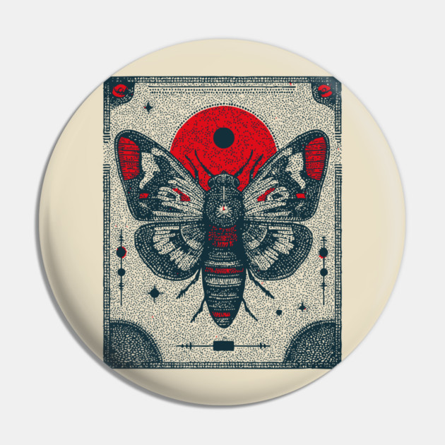 Ornate Cicada Tarot Card | Witchcore Divination Oracle Pin by TuncGK