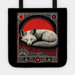 Cottagegoth Sleeping Fox | Dark Cottagecore Dream Spirit Tote