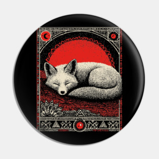 Cottagegoth Sleeping Fox | Dark Cottagecore Dream Spirit Pin